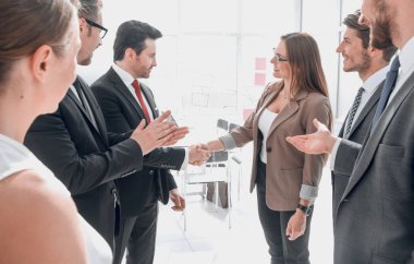 daha önce bir iş meeting.the kavramı işbirliği karşılıklı iş ortakları