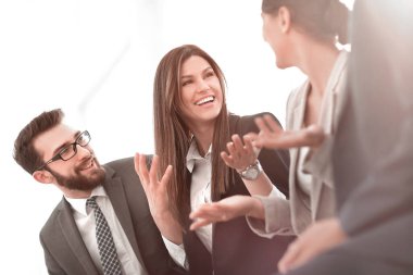 onların boss.the ekip çalışması kavramı yakın up.successful çalışanları dinle