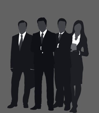 crowd silhouettes of business people