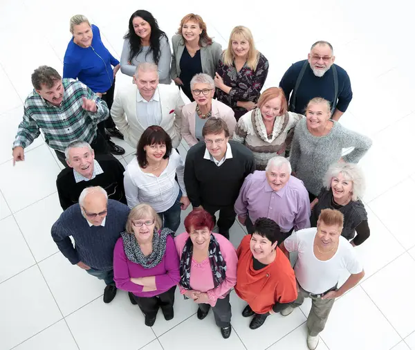 Top View Group Confident Mature People Looking Camera — Stock Photo, Image