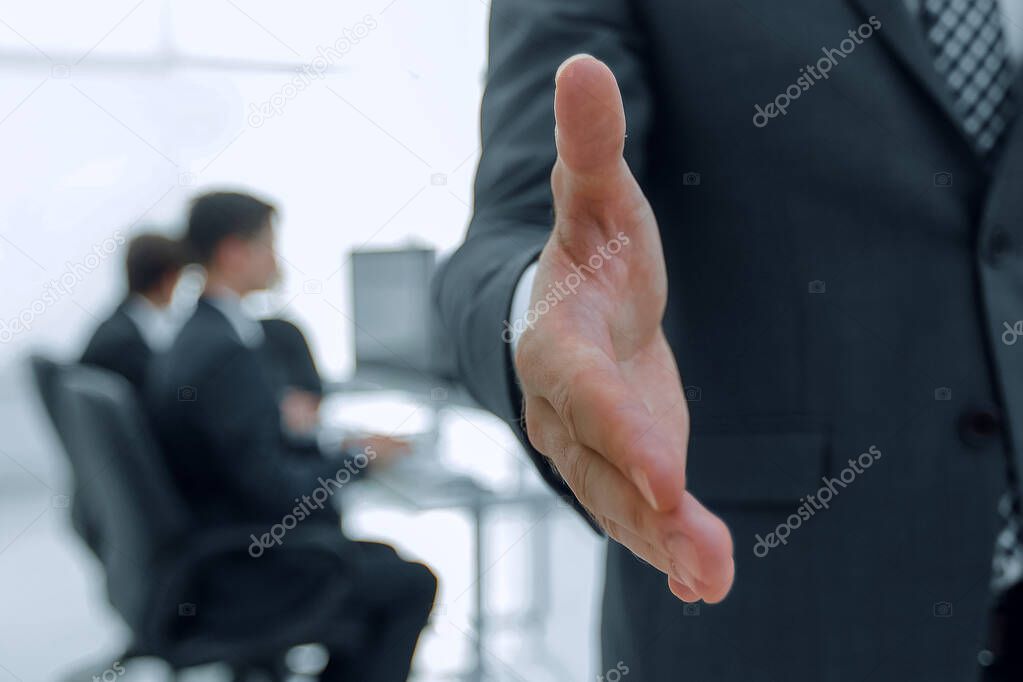 closeup.welcome to handshake.business background