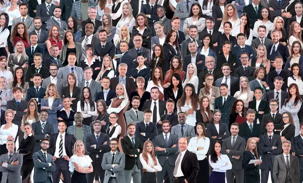 Collage Large Group People — Stock Photo, Image