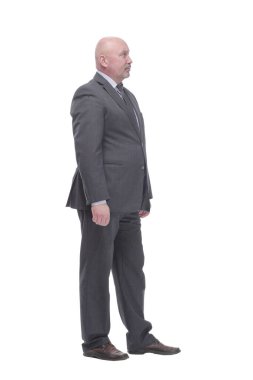 full-length. Mature business man .isolated on a white background.