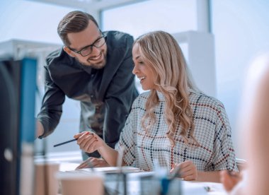 yakın kapatın. ofiste iş ekibi. ofis hayatı