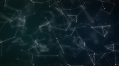 Ağ bağlantısı ve bulut hesaplama kavramı. Noktaların ve çizgilerin dijital arka planına sahip büyük veri görselleştirmesi