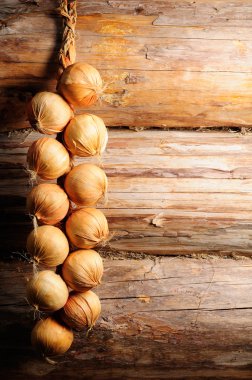 soğan kopya alanı ile ahşap duvar