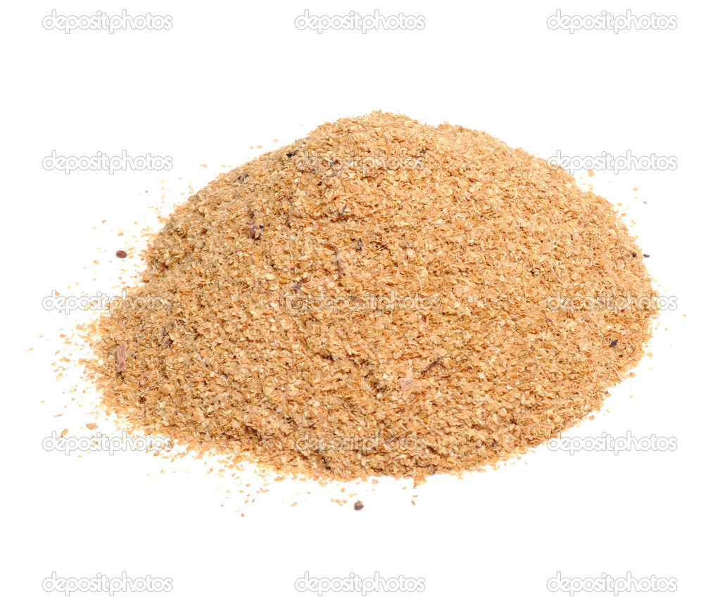 Pile of Bran Isolated on White Background