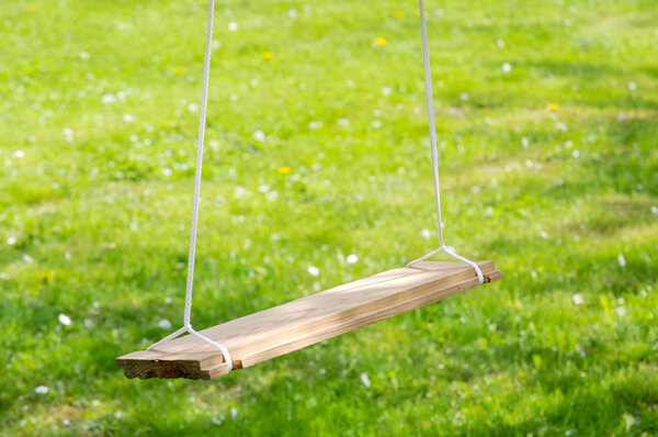 Empty Wooden Garden Swing