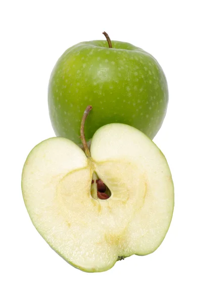 Green Granny Smith Apples Isolated on White Background — Stock Photo, Image