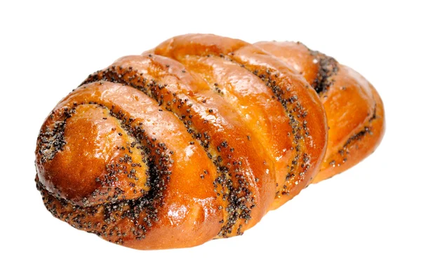 Pan de semilla de amapola aislado sobre fondo blanco — Foto de Stock