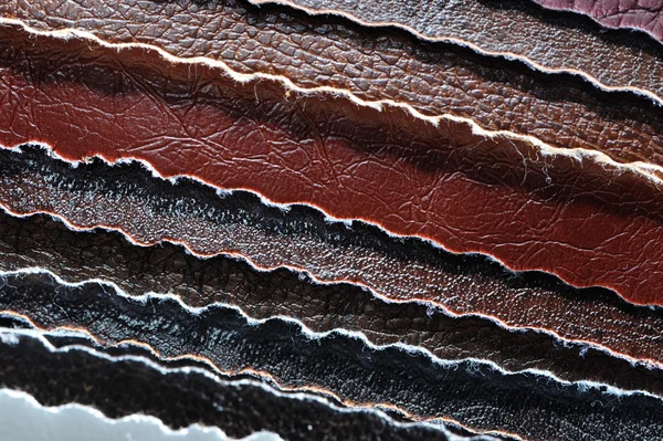 Stack of Artificial Leather Samples Close-Up — Stock Photo, Image