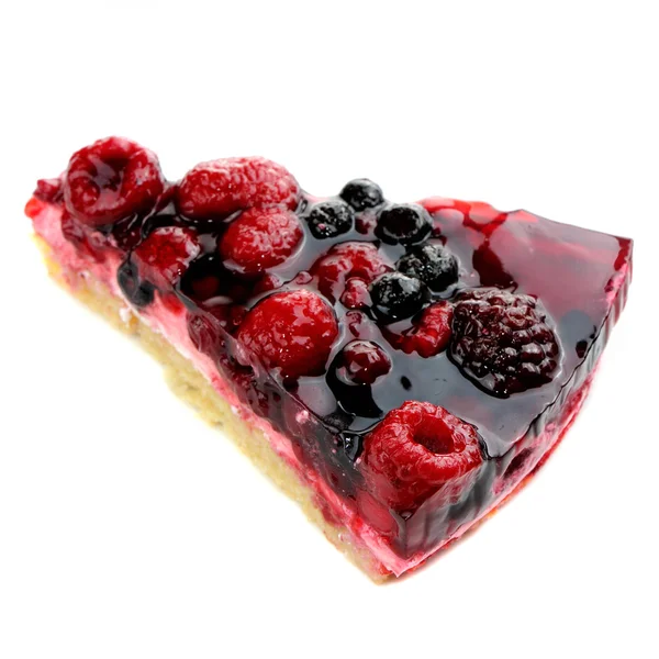 Piece of Berry Cake Isolated on White Background — Stock Photo, Image