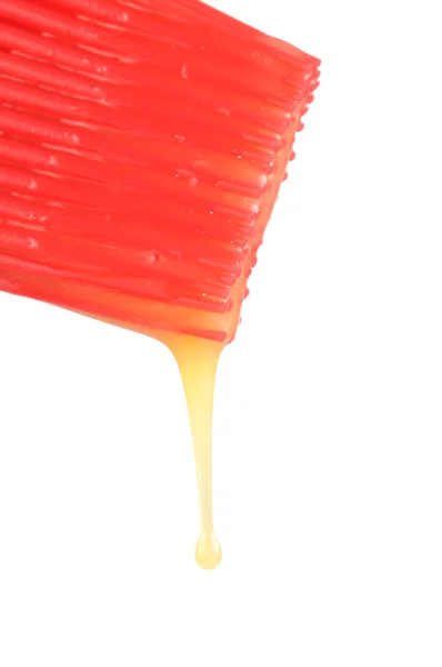 Egg Yolk Leaking from Pastry Brush — Stock Photo, Image