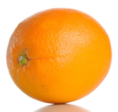 Turuncu meyve yakın çekim yansıma beyaz zemin üzerine