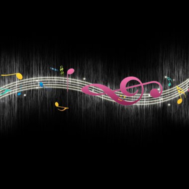 siyah arka plan üzerine notlar müzik dans