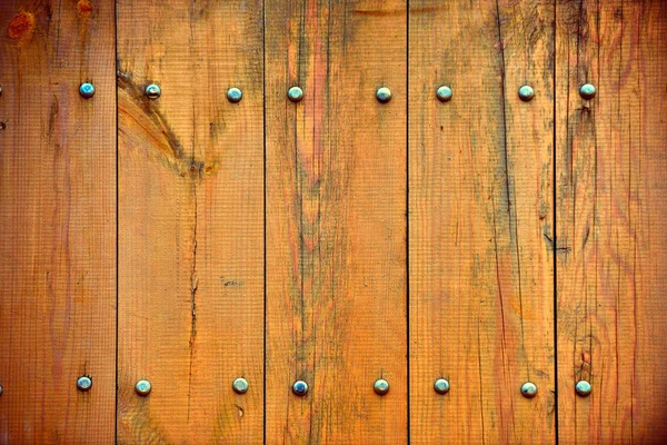 Recinzione in legno con chiodi — Foto Stock