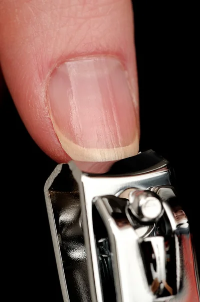 Nail Being Cut with Nail Clipper — Stock Photo, Image