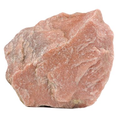 Beyaz arka plan üzerinde izole kırmızı granit taş