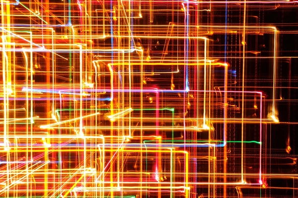 Abstract Bright Glowing Lines on Dark Background — Stock Photo, Image