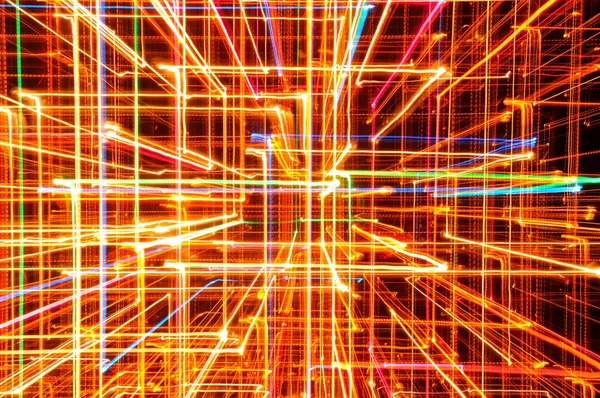 3D abstrait lumineux multicolore lignes lumineuses comme fond — Photo