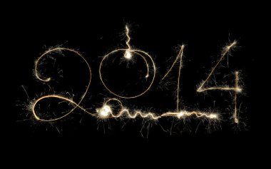 siyah arka plan üzerinde yeni yıl 2014 köpüklü tatil tasarım