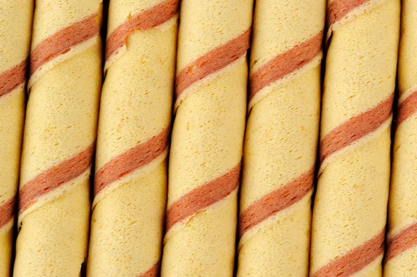 Gestreepte wafer rollen — Stockfoto