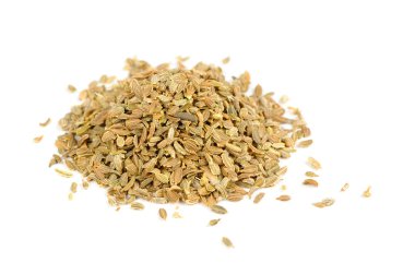 Beyaz arkaplanda izole havuç tohumları