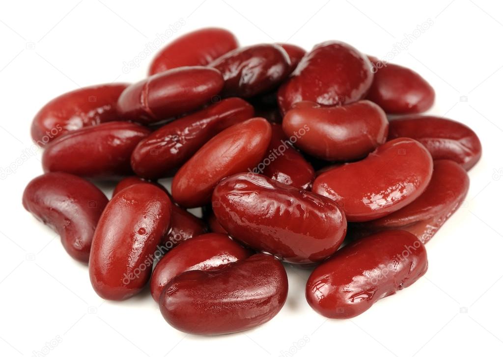 Canned Kidney Beans Isolated on White Background