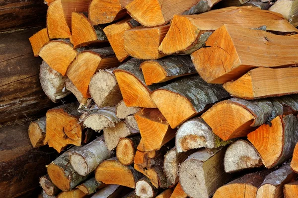 Stack of Split Firewood — Stock Photo, Image
