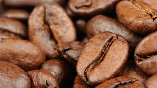 Coffee Beans Close-Up (16:9 Aspect Ratio) — Stock Photo, Image