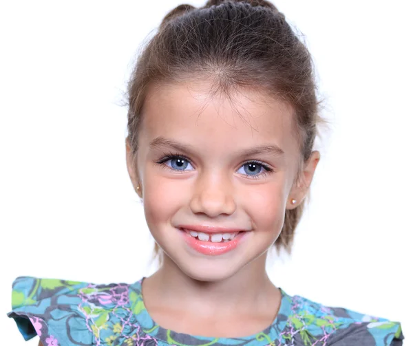 Cute little girl on a white background — Stock Photo, Image