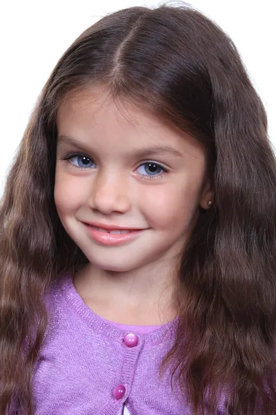 Closeup portret van vrij klein meisje — Stockfoto