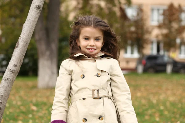 Little girl in the autumn park — Stock Photo, Image