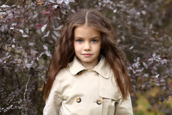 Bambina nel parco autunnale — Foto Stock