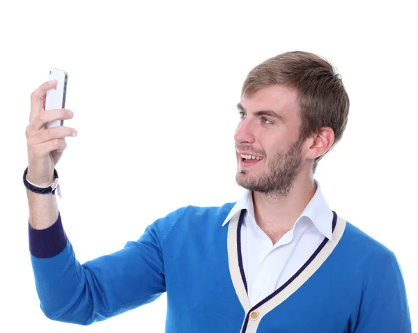 Jeune homme sur son téléphone portable — Photo