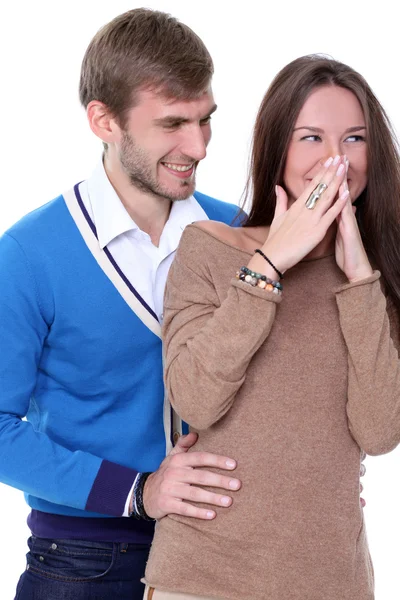 Retrato de joven feliz hombre y mujer —  Fotos de Stock