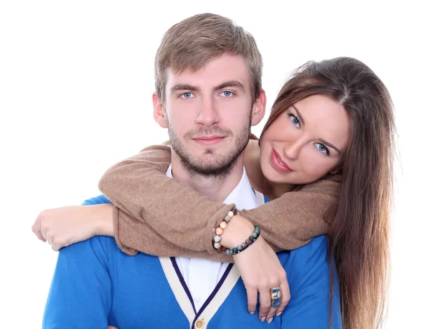 Retrato de joven feliz hombre y mujer —  Fotos de Stock