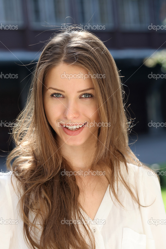 Beautiful young girl smiling