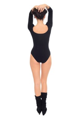 güzel kadın dansçı. Beyaz arka plan üzerinde izole