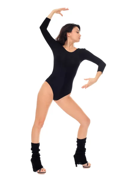 Schöne Tänzerin. isoliert auf weißem Hintergrund — Stockfoto