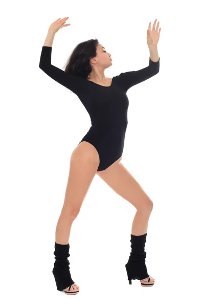 Mooie vrouw danser. geïsoleerd op witte achtergrond — Stockfoto