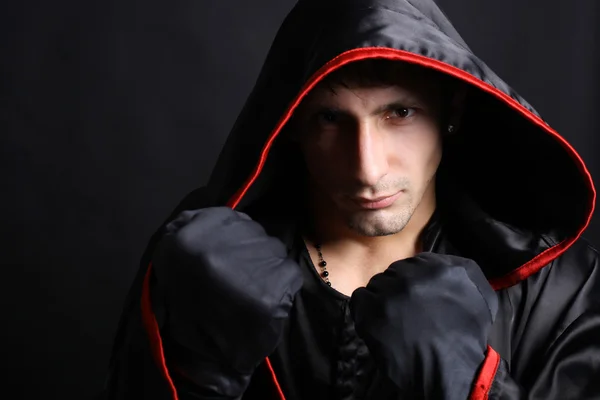 Young man in a monks robe — Stock Photo, Image