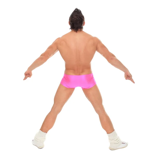 摆在演播室的肌肉性感裸体舞者 — 图库照片