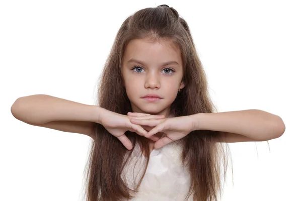 Little girl with beautiful hair — Stock Photo, Image