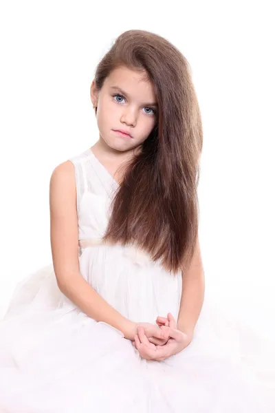 美丽的头发的小女孩 — 图库照片