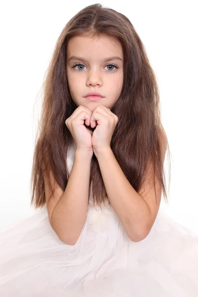 Bambina con bei capelli — Foto Stock