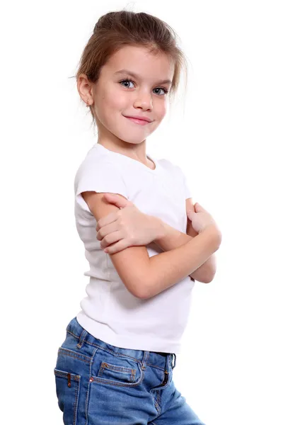 Kleines Mädchen mit schönen Haaren — Stockfoto