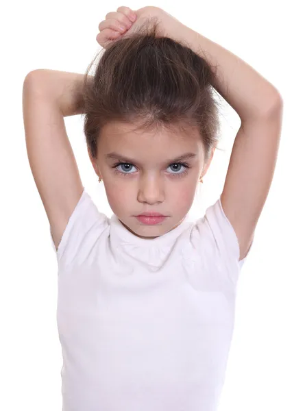 Kleines Mädchen mit schönen Haaren — Stockfoto