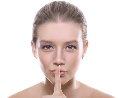 genç güzel sarışın istekte bulunan sessizlik