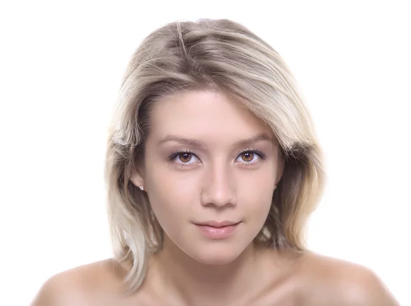 Piękna młoda kobieta twarzy — Zdjęcie stockowe